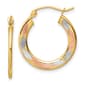 Gold Classics&#40;tm&#41; 14kt. Tri-Color Gold Polished Hoop Earrings - image 1