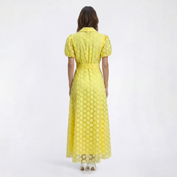 Womens Sandra Darren Short Sleeve Burnout Dot Shirtdress