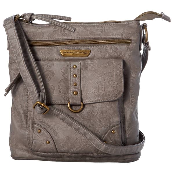 Stone Mountain Embossed Crossbody w/Studs