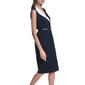 Womens Calvin Klein Sleeveless Tuxedo Belt Crepe Sheath Dress - image 3