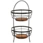 Bombay 2 Tier Wire Bamboo Fruit Basket - image 1