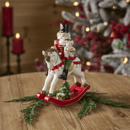 Melrose 9.25in. Nutcracker on Rocking Horse Figurine