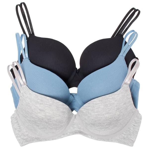 Womens Steve Madden 3pk. Ribbed Gentle Lift Bra SM39353A3 - image 