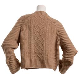 Juniors Pink Rose Mix Cable Shaker Wide Sleeve Sweater