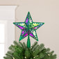 Northlight LED Green Star Glittered Christmas Tree Topper - image 1
