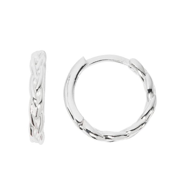 Danecraft Highly Polished Braided Huggie Hoop Earrings - image 