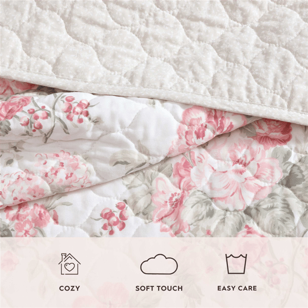 Laura Ashley Rosemoore Reversible Reversible Qulit Set