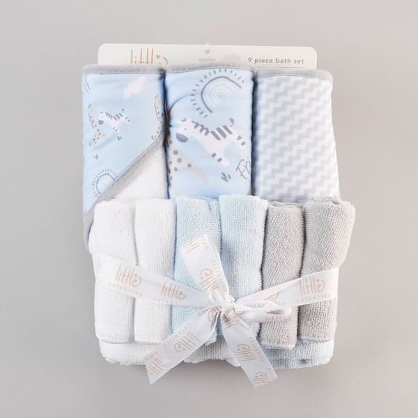 Little Celebrity Zoo Friends 3pc. Towels & 6pc. Solid Wash Cloths - image 