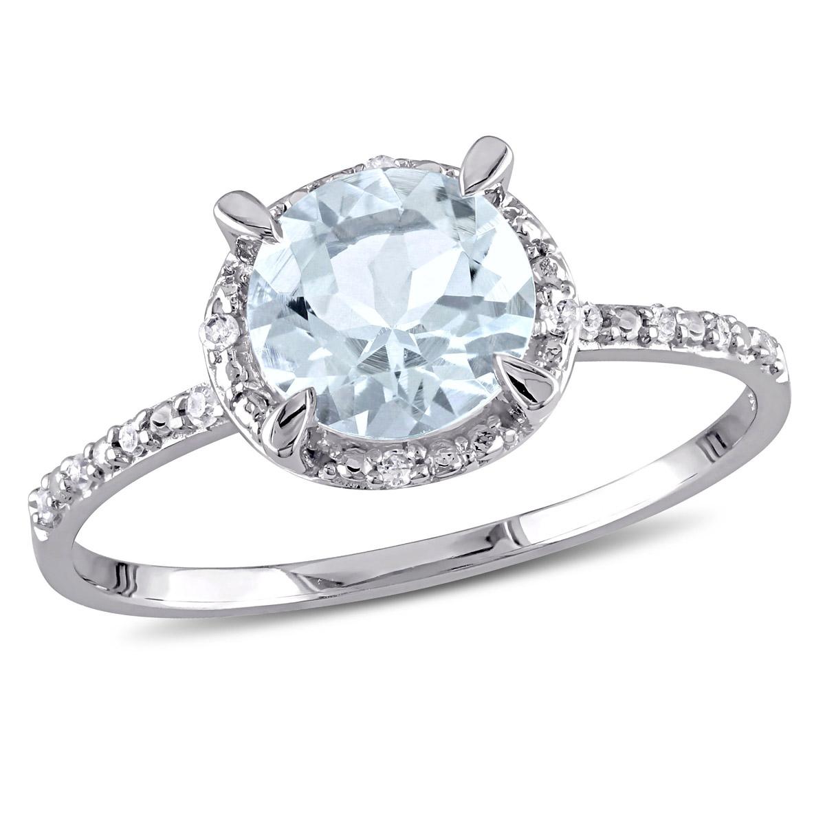 Gemstone Classics™ 10kt. White Gold Aquamarine/Diamond...
