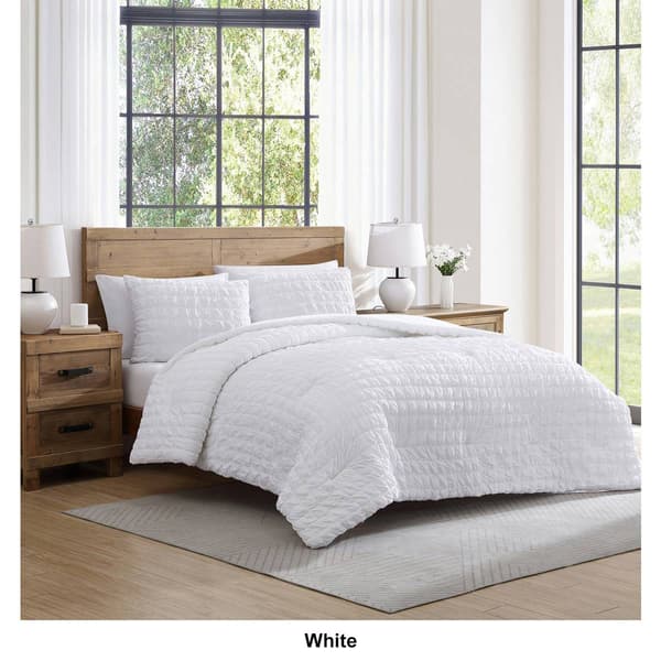 Tahari Home Luca Seersucker Grid Cotton-Rich 3pc. Comforter Set