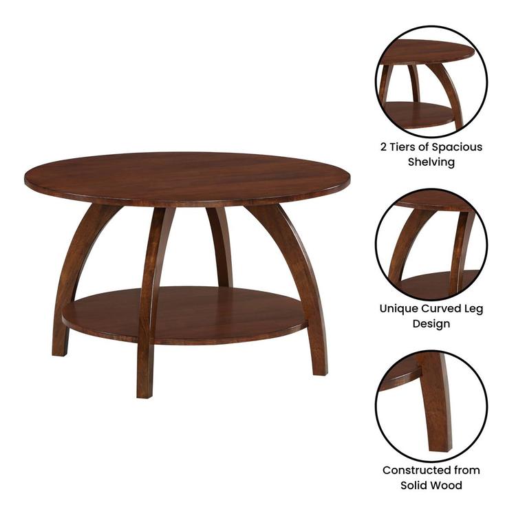 Convenience Concepts Aldrin Coffee Table with Shelf