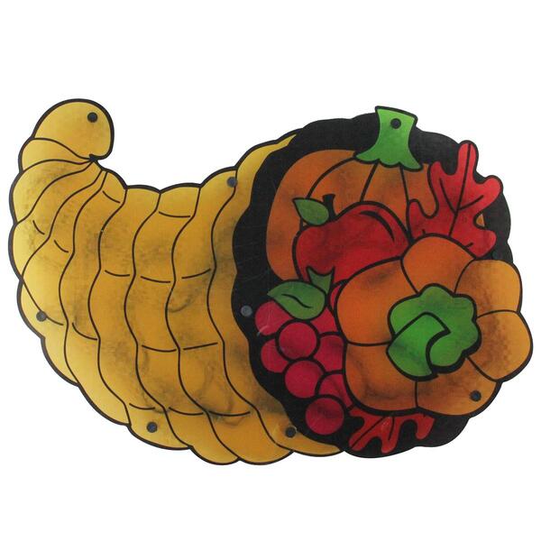 Northlight Seasonal 20in. Pre-Lit Cornucopia Window Decoration - image 