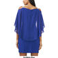 Petite MSK Capelet Overlay Side Drape A-Line Dress - image 3
