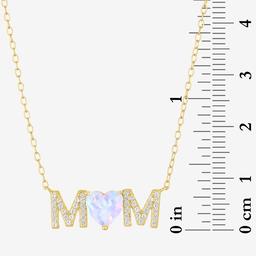 Gemstone Classics™  Lab Grown Opal & White Sapphire Mom Necklace