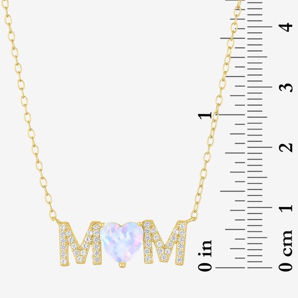 Gemstone Classics™  Lab Grown Opal & White Sapphire Mom Necklace