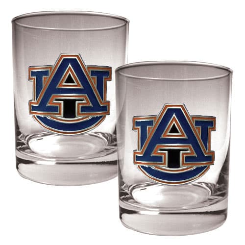 NCAA Auburn Tigers 2pc. Rocks Glass Set