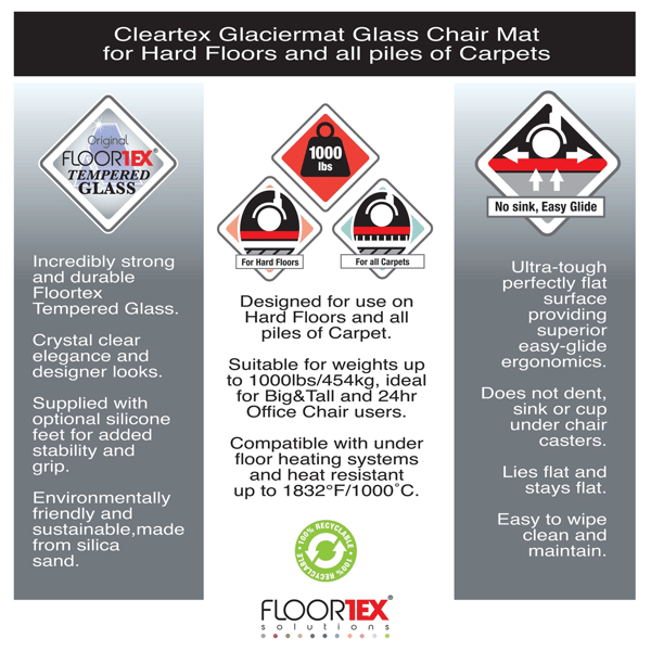 Floortex® Glaciermat® Heavy Duty Glass Chair Mat