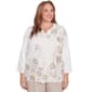 Plus Size Alfred Dunner Kensington Gardens Botanical Foil Sweater - image 1