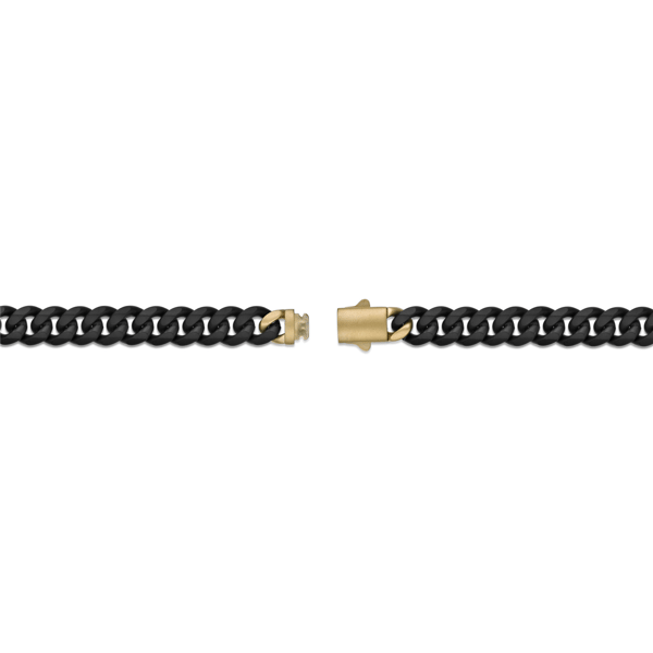 Mens Lynx Stainless Steel Two-tone 8mm Cuban Chain Necklace