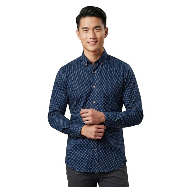 Mens Christian Aujard Fitted Dress Shirt - Navy/White - image 
