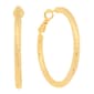14kt. Gold Over Brass 40mm Diamond Cut Hoop Earrings - image 1