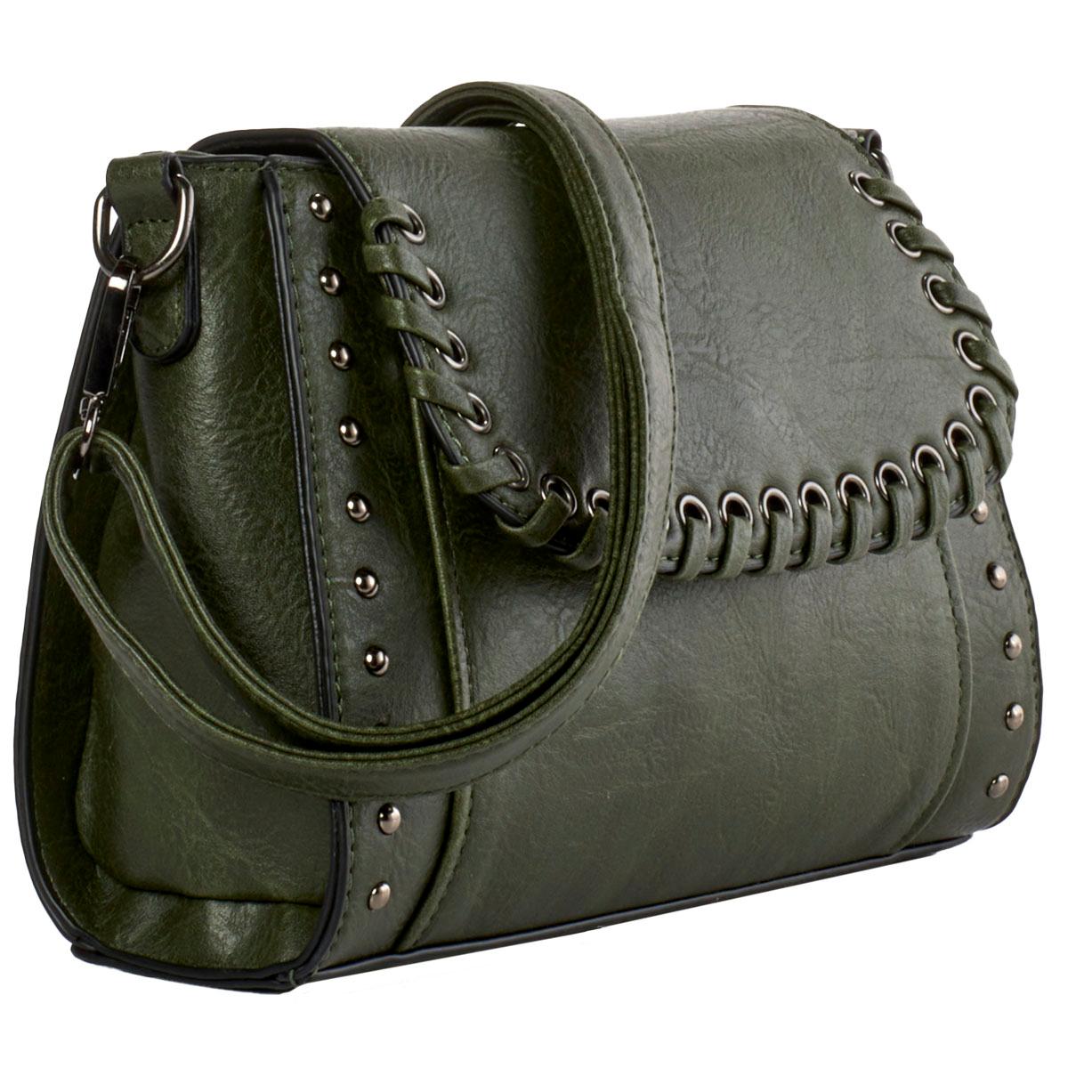 Sam & Hadley Whipstitch Stud Flap Crossbody