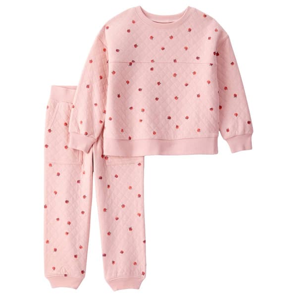 Toddler Girl Carter''s&#40;R&#41; Quilted Apple Sweatshirt & Pants Set