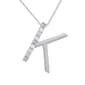 1/20cttw. Natural Diamond Sterling Silver Letter K Pendant - image 1