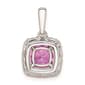 Pure Fire 14kt. White Gold Lab Created Pink Sapphire Halo Pendant - image 2