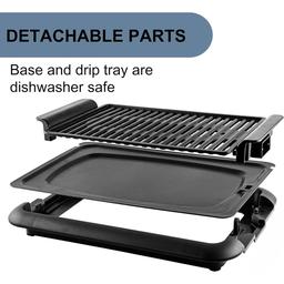 Ovente Electric Indoor Grill w/ 15x10in. Non-Stick Cooking Plate