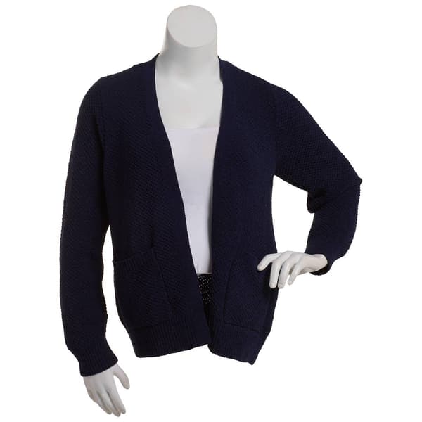 Petite Napa Valley Long Sleeve Chenille Open Front Cardigan Boscov's