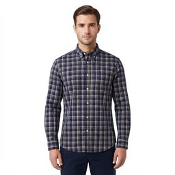 Mens Chaps Long Sleeve Stretch Plaid Button Down - Dark Forest