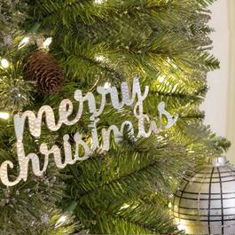National Tree 19in. "Merry Christmas" Metal Sign w/ Gold Finish