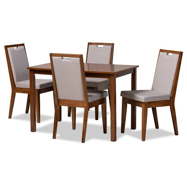 Baxton Studio Rosa Walnut Brown Finished Wood 5pc. Dining Set