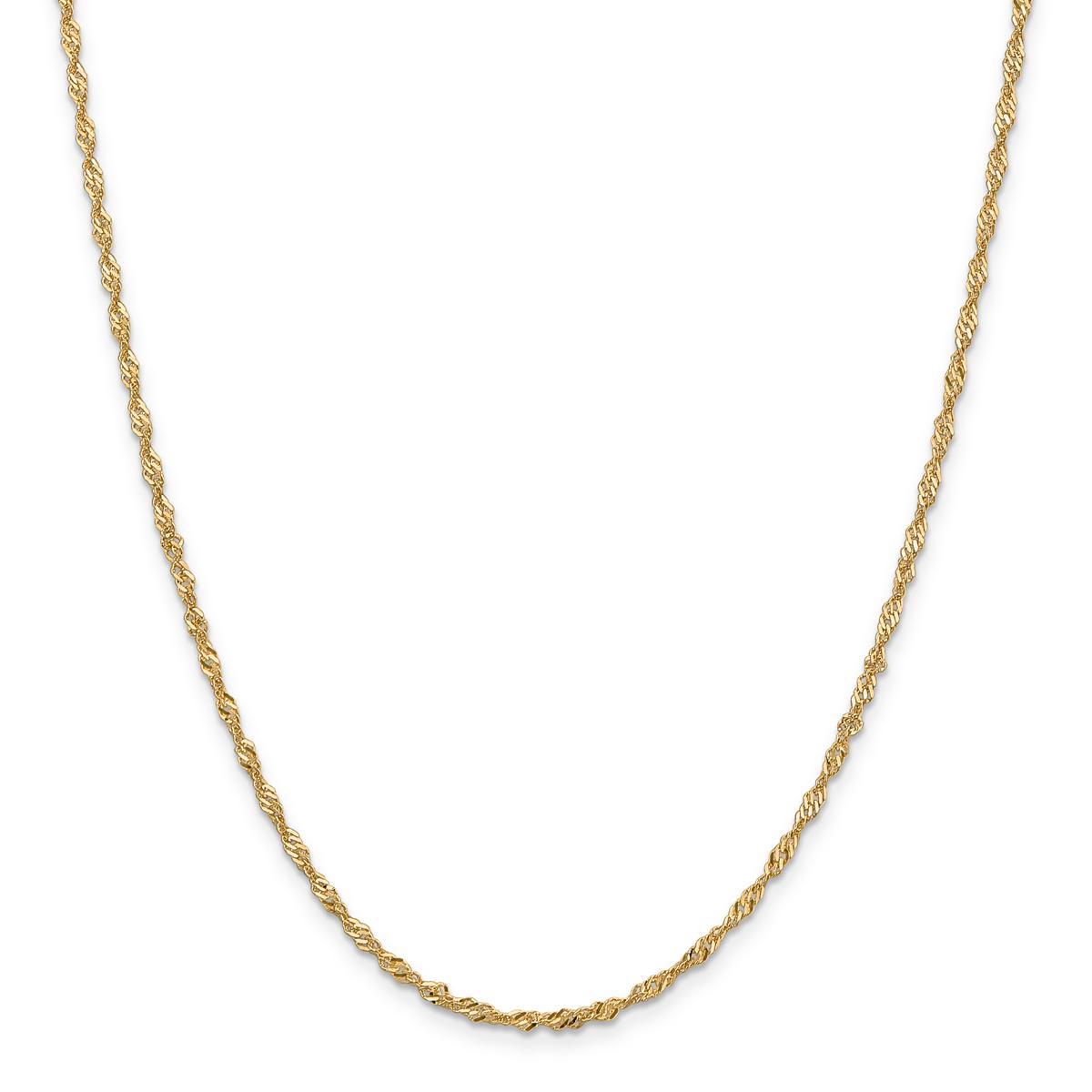 Gold Classics™ 2mm. 14kt. Gold Singapore Chain Necklace