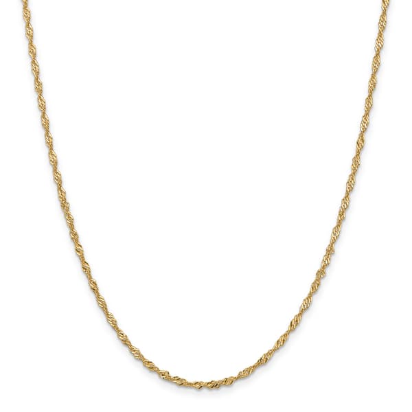 Gold Classics&#40;tm&#41; 2mm. 14k Gold Singapore Chain Necklace - image 