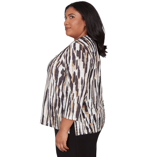 Plus Size Alfred Dunner Seville Abstract Animal Blouse