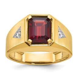 Mens Gentlemens Classics(tm) 14kt. Gold Garnet & Diamond Ring