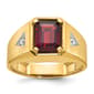 Mens Gentlemens Classics(tm) 14kt. Gold Garnet & Diamond Ring - image 1