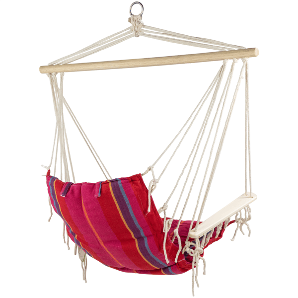 Northlight Pink & Red Striped Outdoor Hammock Chair with Pillow