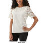 Womens Ella Rafaella&#174; Lace Yoke Knit Short Sleeve Tee - image 4