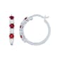 Gemstone Classics&#40;tm&#41; Created Ruby/Sapphire Silver Hoop Earrings - image 1