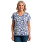 Womens C''est La Vie Short Dolman Sleeve Airflow Floral Blouse - image 1