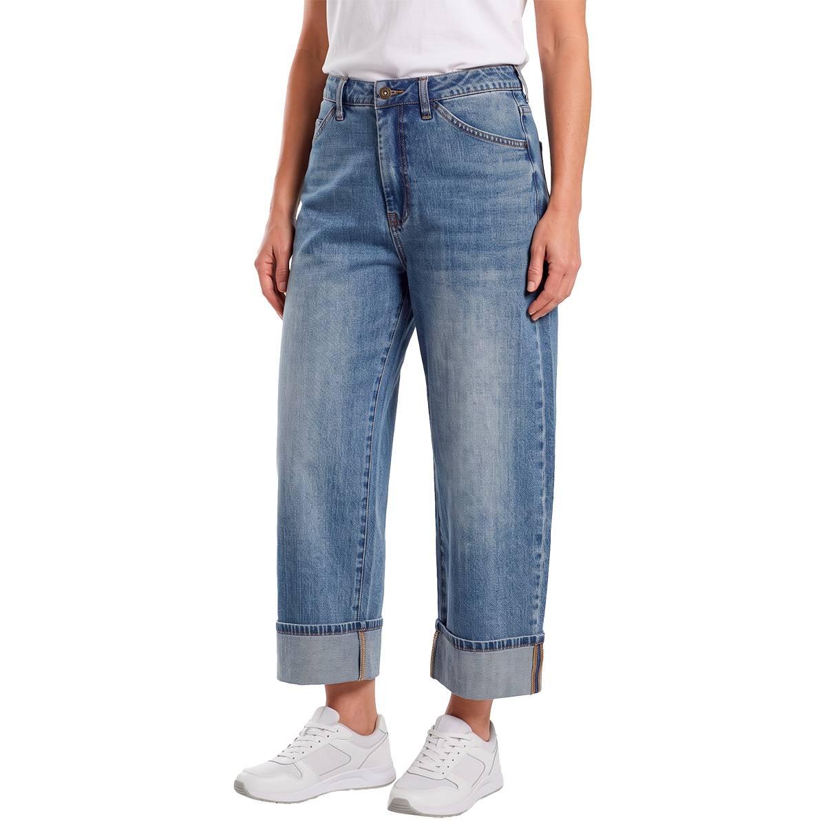 Womens Architect(R) Cuffed Ankle Wide Leg Barrel Jeans