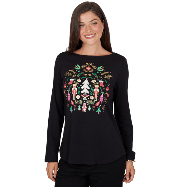 Petite Ruby Rd. Happy Holidays Nutcracker Scenic Tee