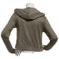 Juniors No Comment Fleece Back Twill Zip Hoodie- Vetiver - image 3