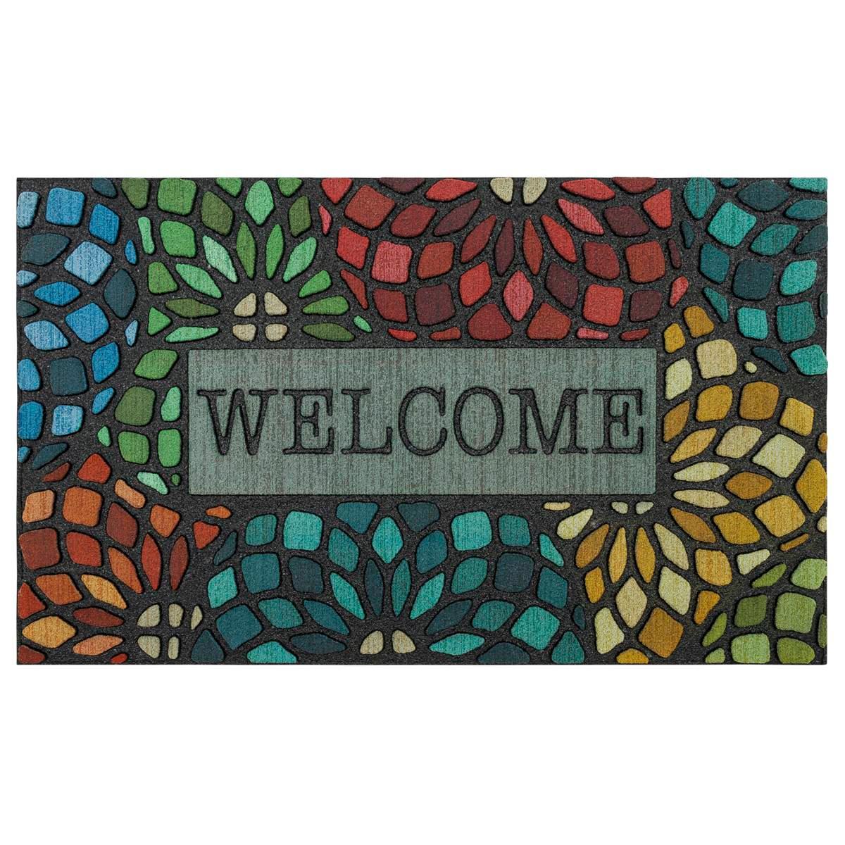 Mohawk Home Stained Glass Geometric Rectangle Doormat