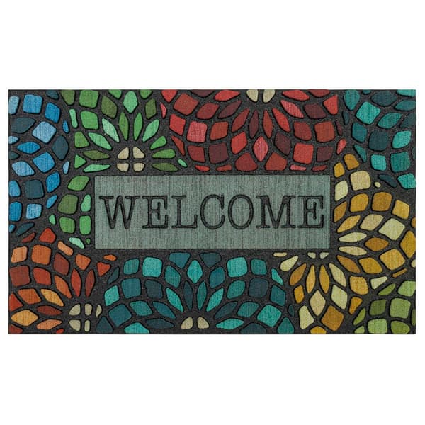 Mohawk Home Stained Glass Geometric Rectangle Doormat - image 