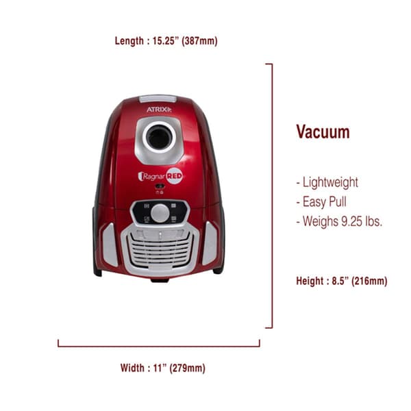 Atrix Ragnar Red Vacuum w/ HEPA Filtration