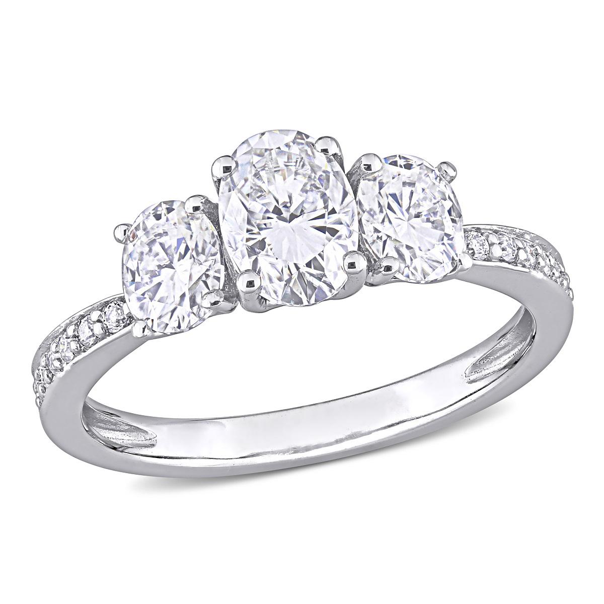 Diamond Classics™ 10kt. White Gold Oval Moissanite Ring